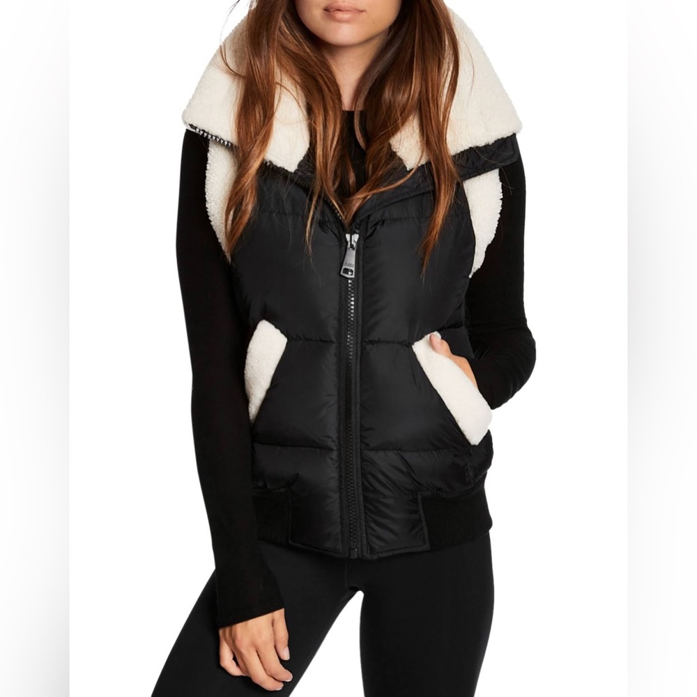 NWT SAM. Billie Sherpa Trim Puffer Vest size XS
